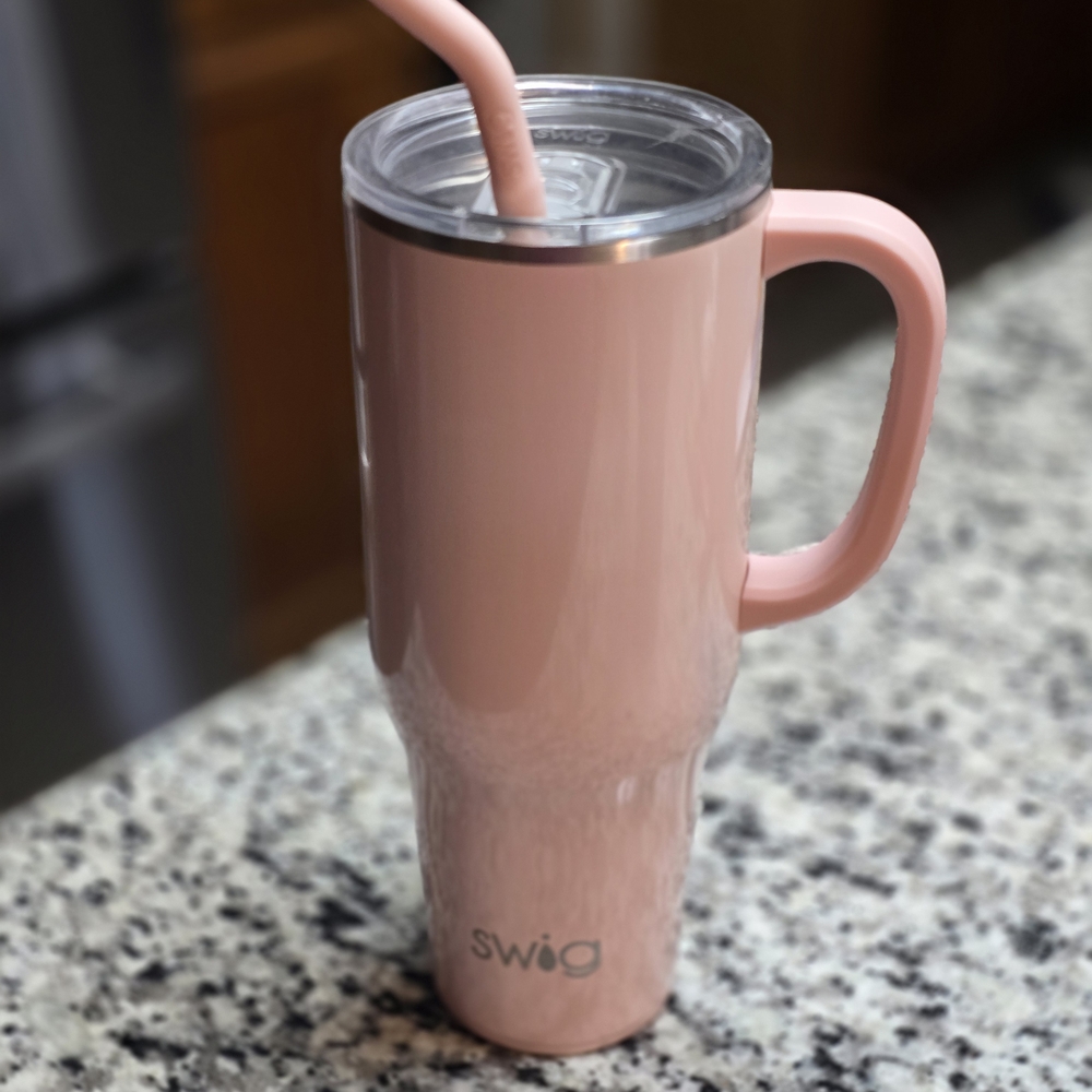 Swig Pink Tumbler with Handle